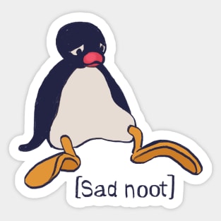 sad noot sitting penguin meme / pingu Sticker